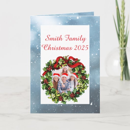 Custom Family Photo Christmas Card カード (正面)