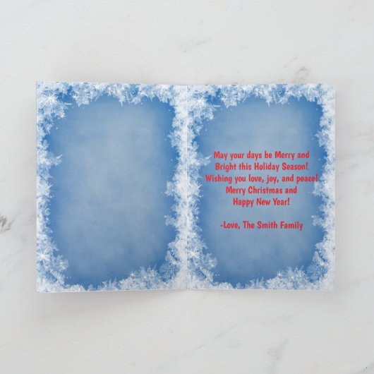 Custom Family Photo Christmas Card カード (内部)