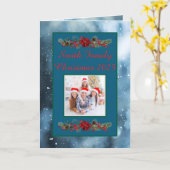 Custom Family Photo Christmas Card カード (黄色い花)