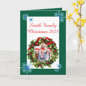 Custom Family Photo Christmas Card カード (黄色い花)