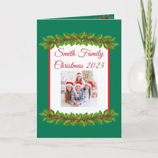Custom Family Photo Christmas Card カード (正面)
