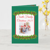 Custom Family Photo Christmas Card カード (黄色い花)