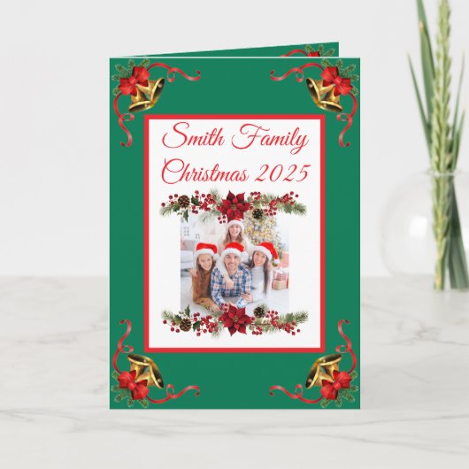 Custom Family Photo Christmas Card カード (正面)