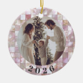 Custom Family Photo Christmas Ceramic Ornament  セラミックオーナメント (正面)