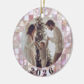 Custom Family Photo Christmas Ceramic Ornament  セラミックオーナメント (左)