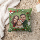 Custom Family Photo Christmas Pillow | Snowman Bac クッション (ブランケット)