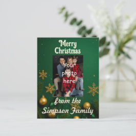 Custom Family Photo Christmas Postcard ポストカード