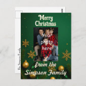 Custom Family Photo Christmas Postcard ポストカード (正面/裏面)