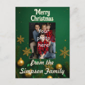 Custom Family Photo Christmas Postcard ポストカード (正面)