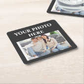 Custom Family Photo Coaster スクエアペーパーコースター (アングル)