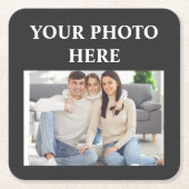 Custom Family Photo Coaster スクエアペーパーコースター (正面)