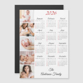 Custom Family Photo Collage 2026 Calendar Magnet (正面/裏面)