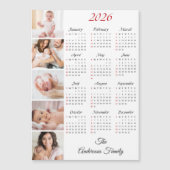 Custom Family Photo Collage 2026 Calendar Magnet (正面)