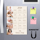 Custom Family Photo Collage 2026 Calendar Magnet