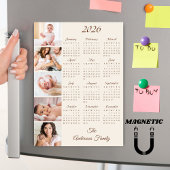 Custom Family Photo Collage 2026 Calendar Magnet