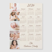 Custom Family Photo Collage 2026 Calendar Magnet (正面)