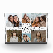 Custom Family Photo Collage Gift Best Sister Ever フォトブロック (正面)