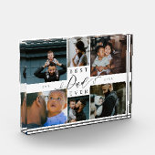 Custom Family Photo Collage Gift for Best Dad Ever フォトブロック (左)