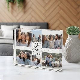 Custom Family Photo Collage Gift for Best Mom Ever フォトブロック