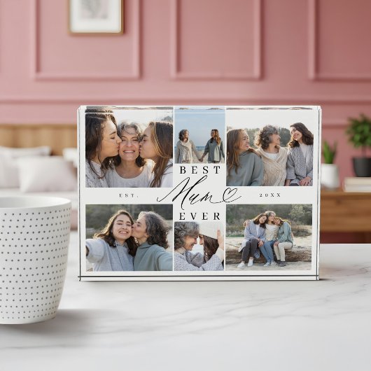 Custom Family Photo Collage Gift for Best Mum Ever フォトブロック