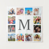 Custom Family Photo Collage Personalized White タペストリー (正面)