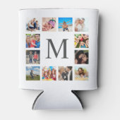 Custom Family Photo Collage Personalized White 缶クーラー (正面)