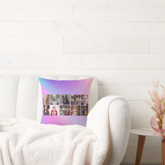 Custom Family Photo Collage Pillow クッション (ソファ)