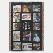 Custom Family Photo Collage Throw Blanket - 14 Pic スローブランケット (正面縦)