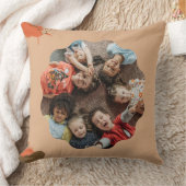 Custom Family Photo Collage Watercolor Throw Pillo クッション (ブランケット)