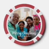 Custom Family Photo Double Sided Christmas ポーカーチップ (裏面)
