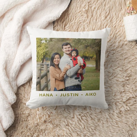 Custom Family Photo Double Sided  Throw Pillow クッション (ブランケット)