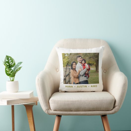 Custom Family Photo Double Sided  Throw Pillow クッション (椅子)