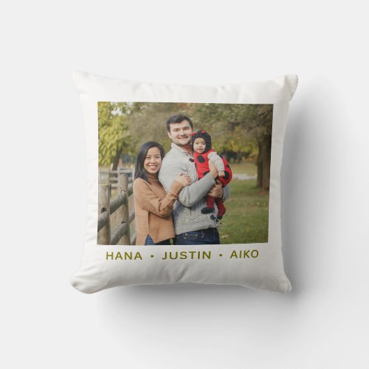 Custom Family Photo Double Sided  Throw Pillow クッション (正面)