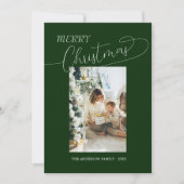 Custom family photo elegant merry christmas Card シーズンカード (正面)