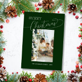 Custom family photo elegant merry christmas Card シーズンカード
