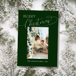 Custom family photo elegant merry christmas Card シーズンカード