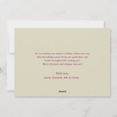 Custom family photo elegant modern christmas  Card シーズンカード (裏面)