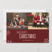 Custom family photo elegant modern christmas Card シーズンカード (正面)