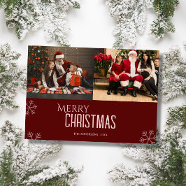 Custom family photo elegant modern christmas Card シーズンカード