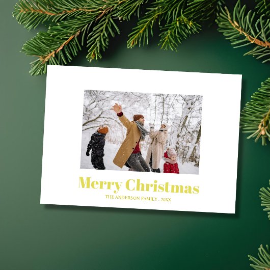 Custom family photo elegant modern christmas  Card シーズンカード