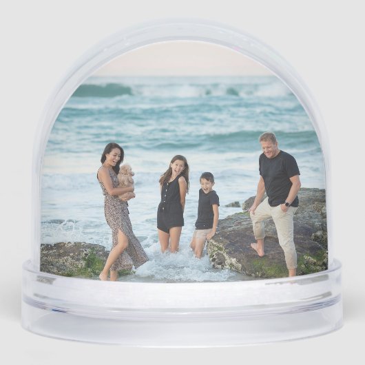 Custom Family Photo Holiday Snow Globe (正面)