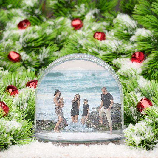 Custom Family Photo Holiday Snow Globe (クリスマス)