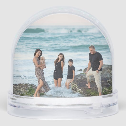 Custom Family Photo Holiday Snow Globe (裏面)