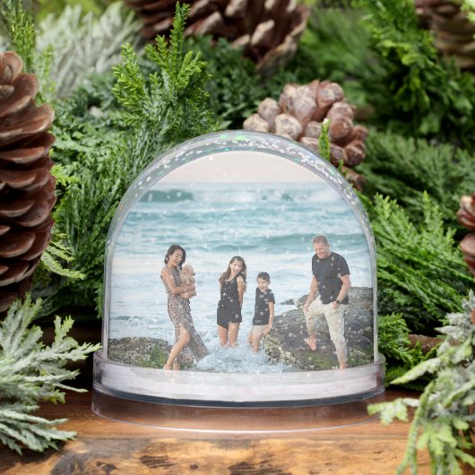 Custom Family Photo Holiday Snow Globe (冬)