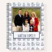 Custom Family Photo House Illustration Pattern ノートブック (正面)