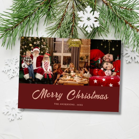 custom family photo merry christmas Card シーズンカード