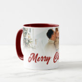 Custom Family photo Merry Christmas Gift  マグカップ (正面左)