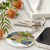 Custom Family Photo Name Keychain キーホルダー (正面右)