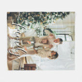 Custom Family Photo - Personalized Last Name  フリースブランケット (正面(横))