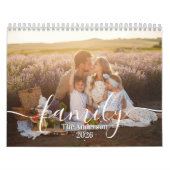 Custom Family Photo | Personalized Modern Gray カレンダー (カバー)
